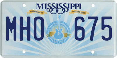 MS license plate MHO675