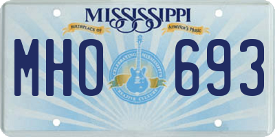 MS license plate MHO693