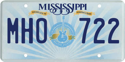 MS license plate MHO722
