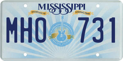MS license plate MHO731