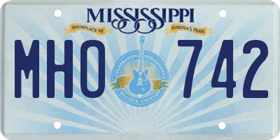 MS license plate MHO742