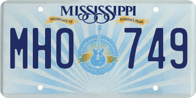 MS license plate MHO749