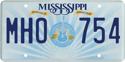 MS license plate MHO754