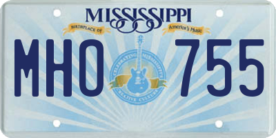 MS license plate MHO755