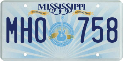 MS license plate MHO758