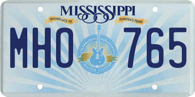 MS license plate MHO765