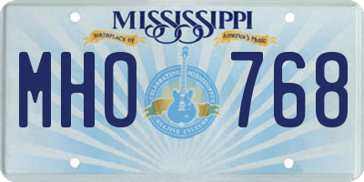 MS license plate MHO768