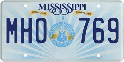 MS license plate MHO769