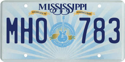 MS license plate MHO783