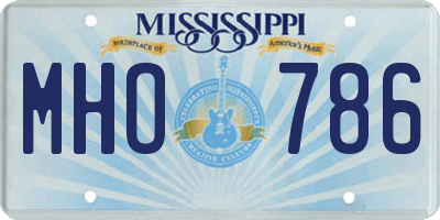 MS license plate MHO786