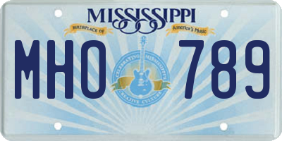 MS license plate MHO789