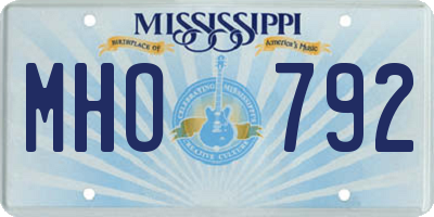 MS license plate MHO792