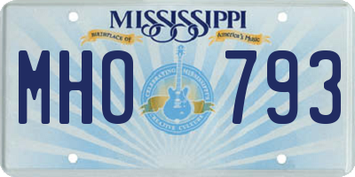 MS license plate MHO793