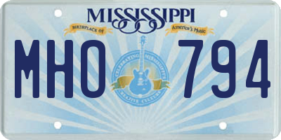MS license plate MHO794