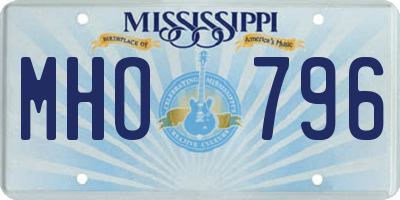 MS license plate MHO796