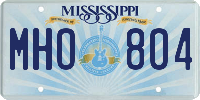 MS license plate MHO804