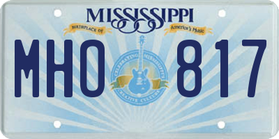 MS license plate MHO817