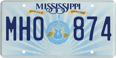 MS license plate MHO874