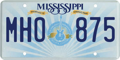 MS license plate MHO875