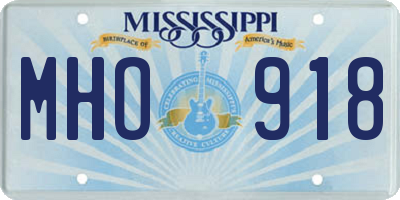 MS license plate MHO918
