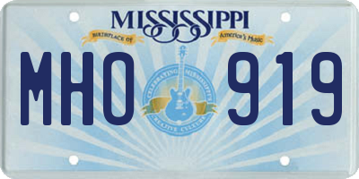 MS license plate MHO919