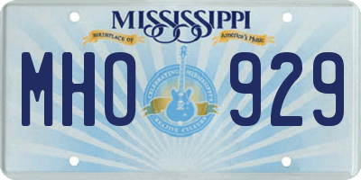 MS license plate MHO929