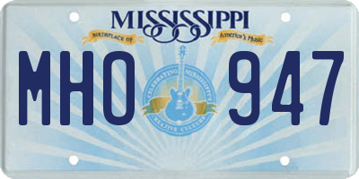 MS license plate MHO947