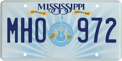 MS license plate MHO972