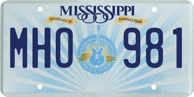 MS license plate MHO981