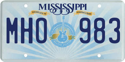 MS license plate MHO983