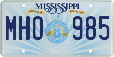 MS license plate MHO985