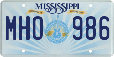 MS license plate MHO986