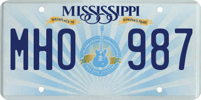 MS license plate MHO987