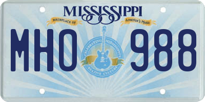 MS license plate MHO988