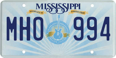 MS license plate MHO994
