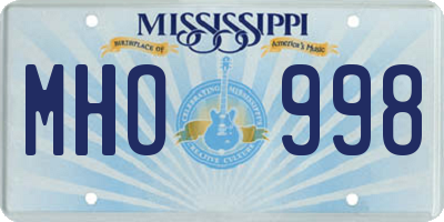 MS license plate MHO998