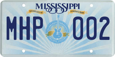 MS license plate MHP002