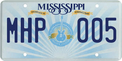 MS license plate MHP005