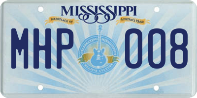 MS license plate MHP008