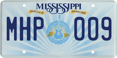 MS license plate MHP009