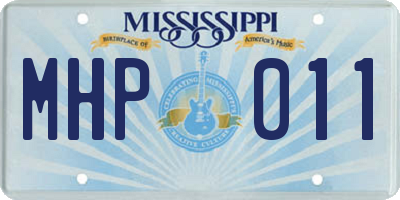 MS license plate MHP011