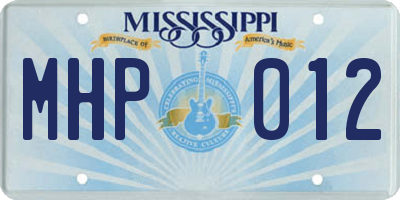 MS license plate MHP012