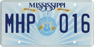 MS license plate MHP016