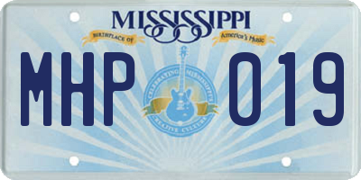 MS license plate MHP019