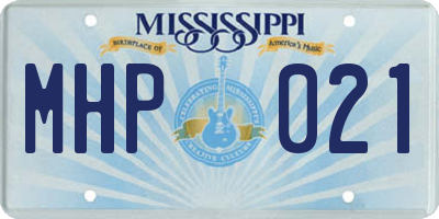 MS license plate MHP021
