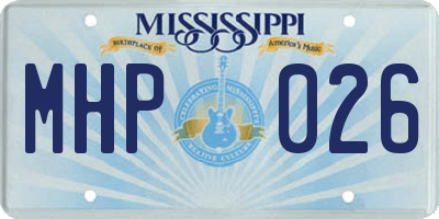 MS license plate MHP026