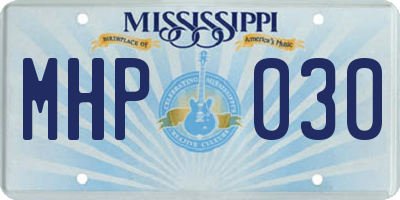 MS license plate MHP030