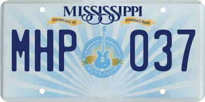 MS license plate MHP037