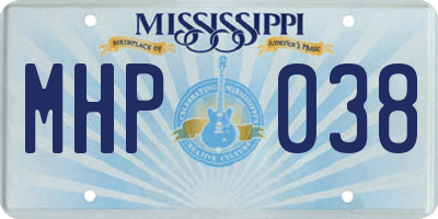 MS license plate MHP038
