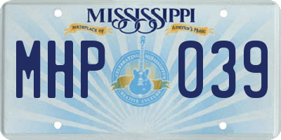 MS license plate MHP039